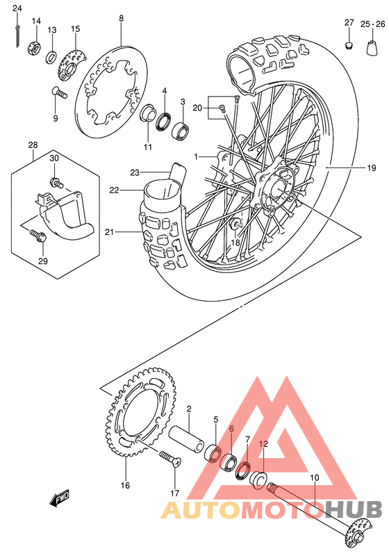 Rear wheel complete assy