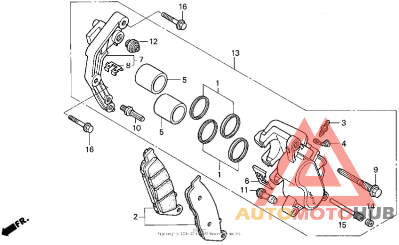 Vt1100c2front brake caliper