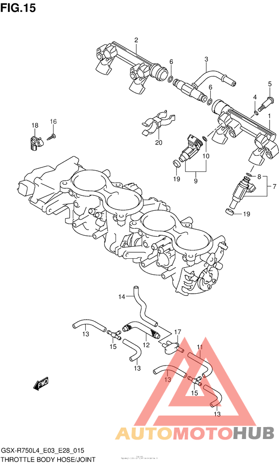 Throttle Body Hose/joint (Gsx-R750L4 E03)