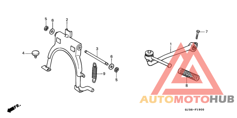 Main stand/ kick starter arm