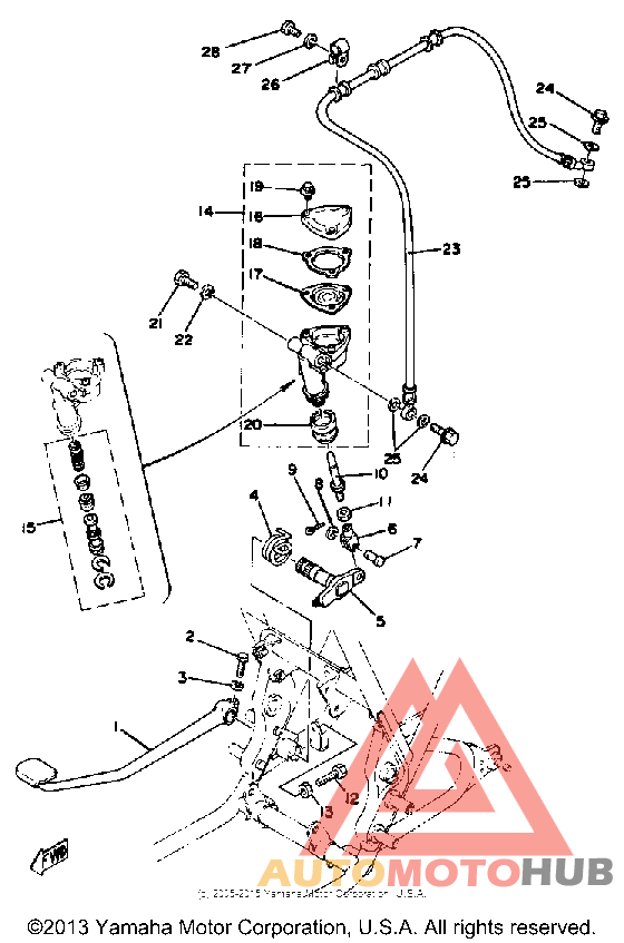 Brake pedal - rear master cylinder