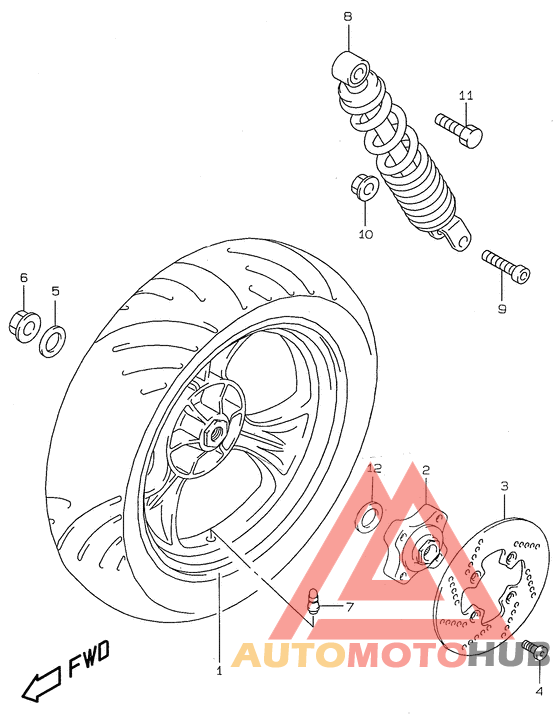 Rear wheel complete assy