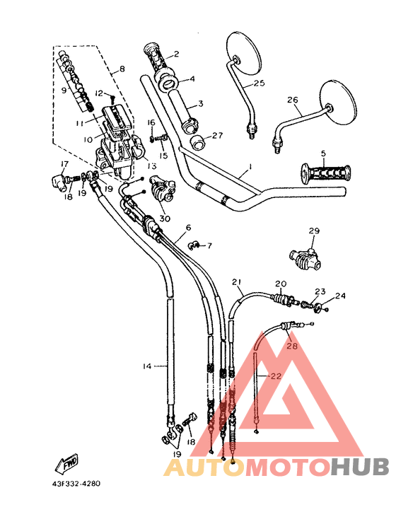 Steering handle. cable