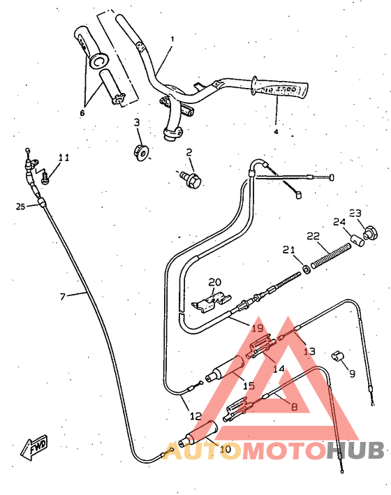 Steering handle. cable