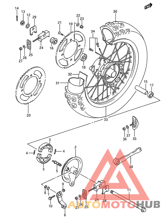 Rear wheel complete assy