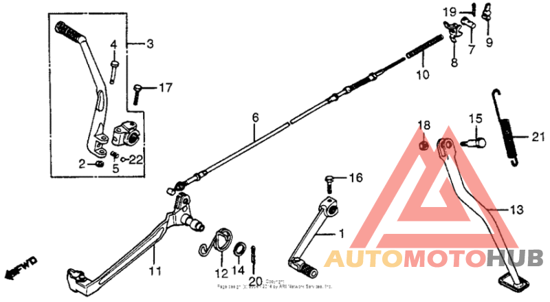 Gearshift pedal + kick starter arm