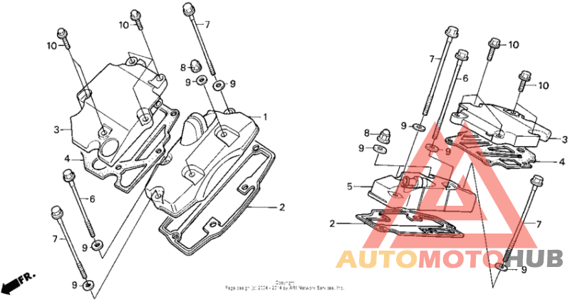 Vt1100c cylinder head cover