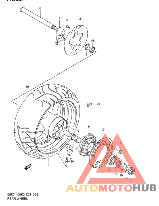 Rear wheel complete assy