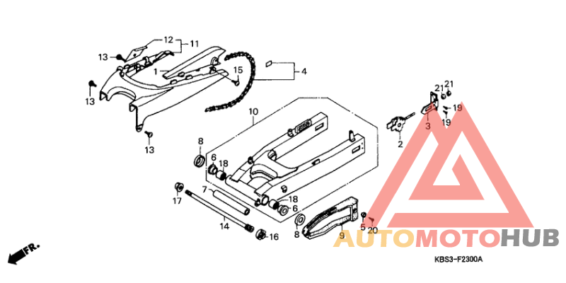 Swing arm/chain case