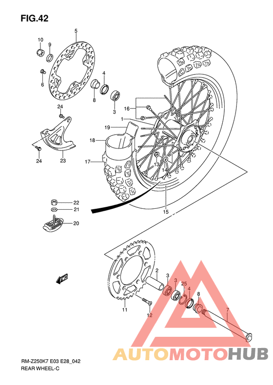 Rear wheel complete assy