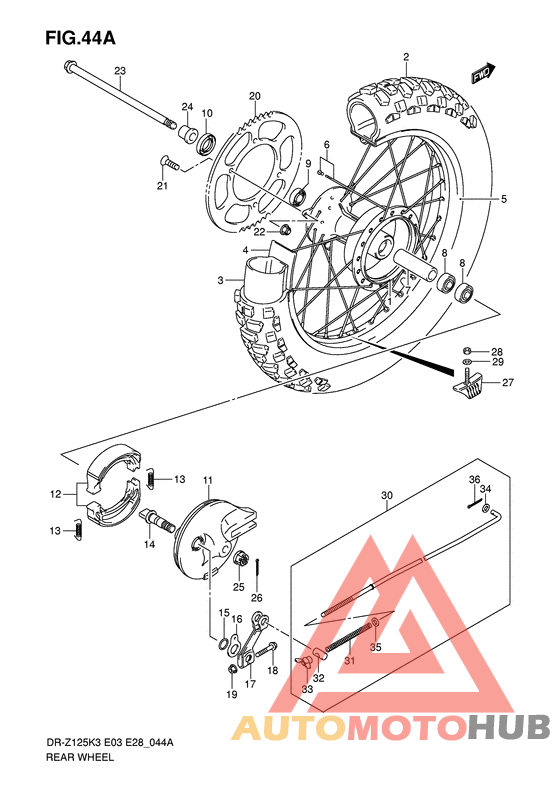Rear wheel complete assy