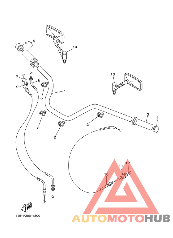 Steering handle. cable