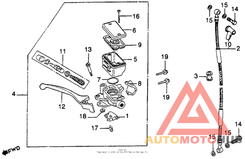 Cm450c/afront brake master + cylinder