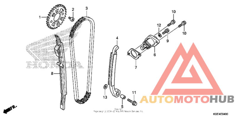 Cam chain + tensioner
