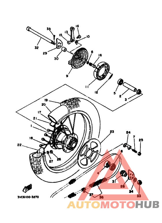 Rear wheel complete assy