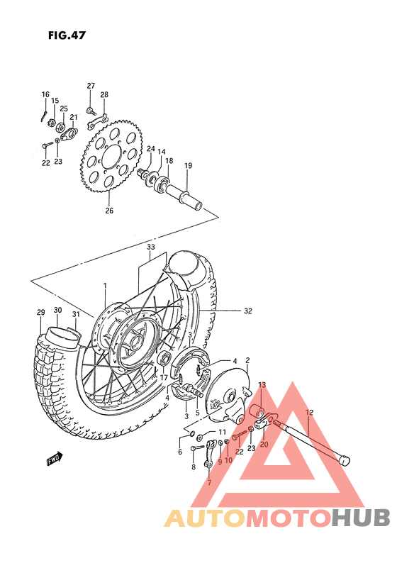 Rear wheel complete assy