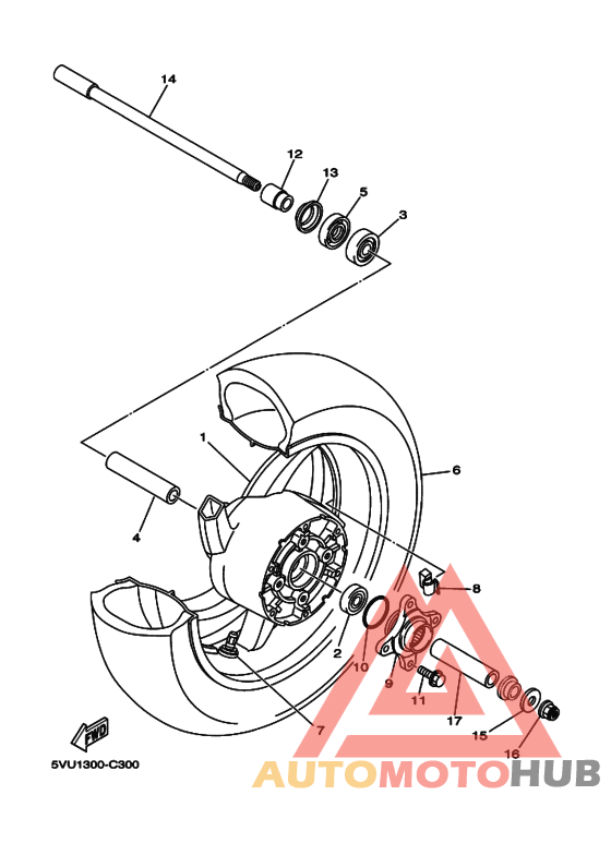 Rear wheel complete assy
