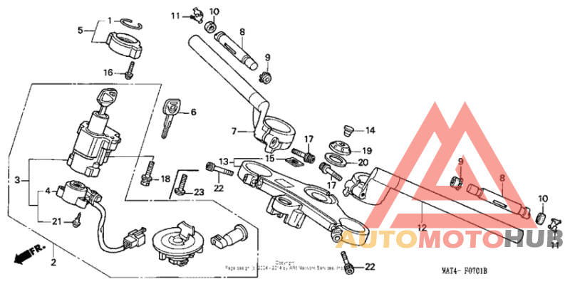 Handlebar + top bridge 99-03
