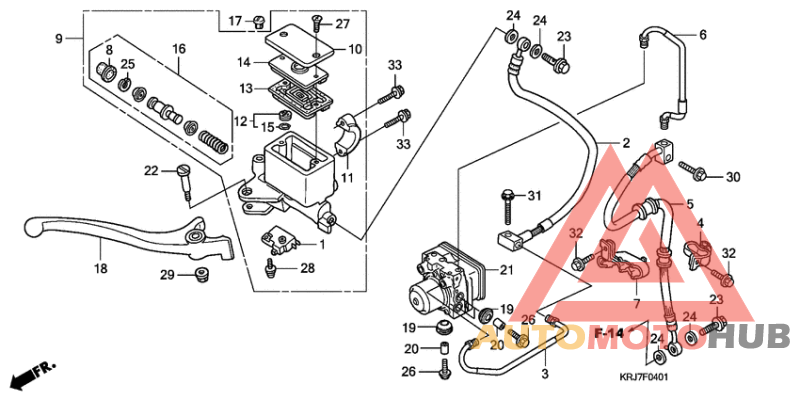 Fr. brake master cylinder