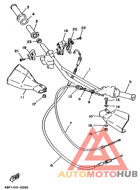 Steering handle. cable
