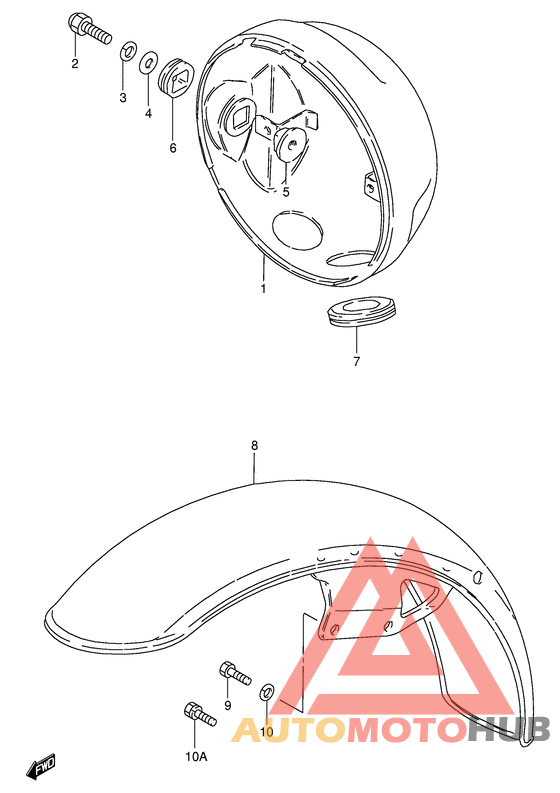 Front fender - headlamp housing
