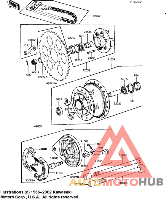 Rear hub/brake/chain