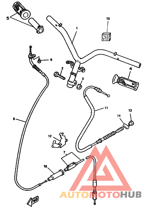 Рулевой рычаг и кабель