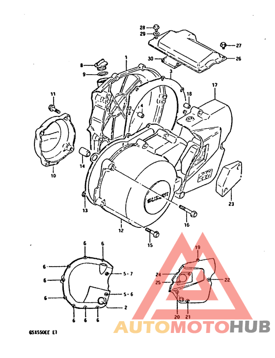 Crankcase cover ass`y  (v