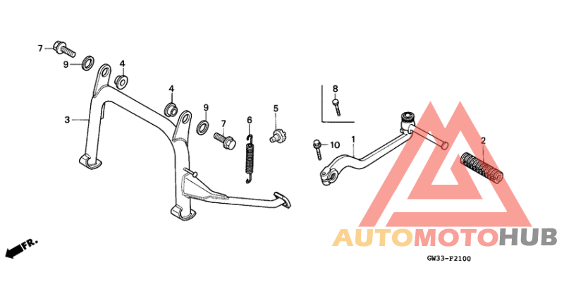 Stand/kick starter arm