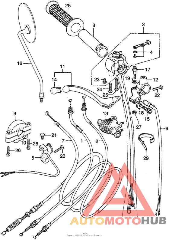 Right handle switch + cable