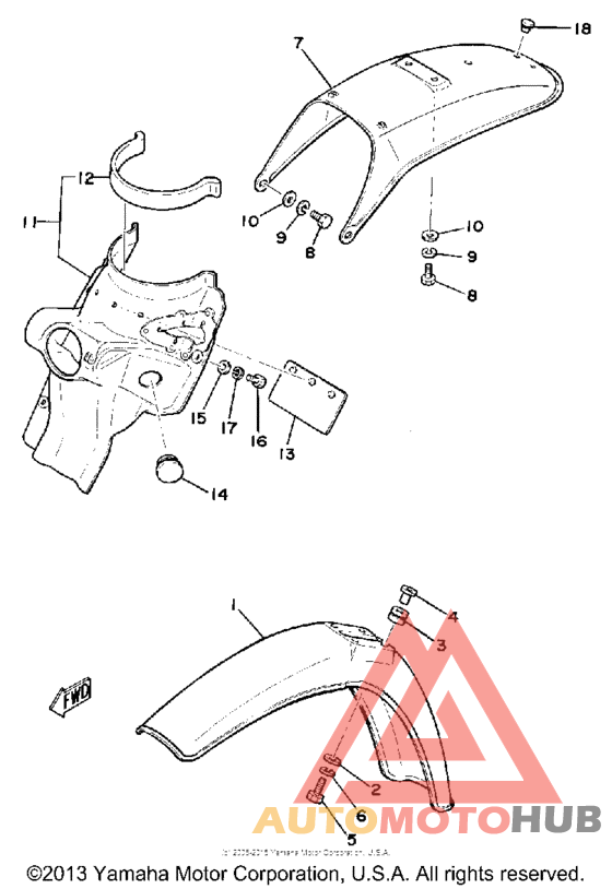 Front fender-rear fender