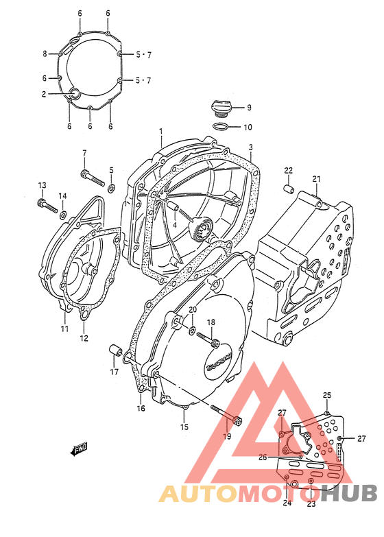 Crankcase cover ass`y  (v