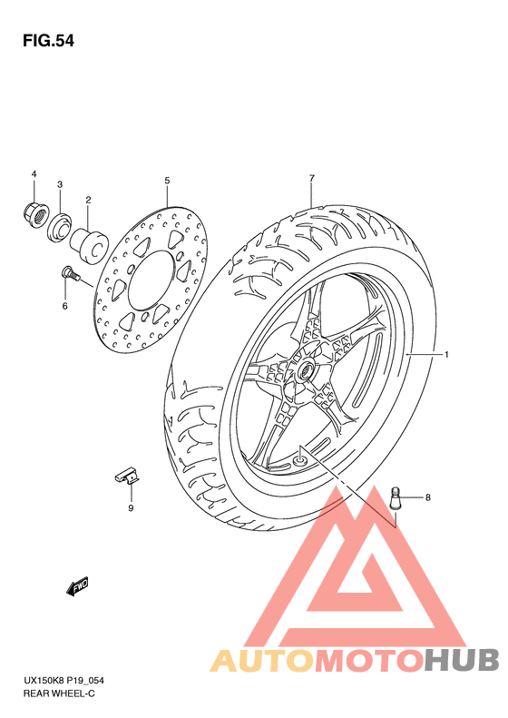 Rear wheel complete assy