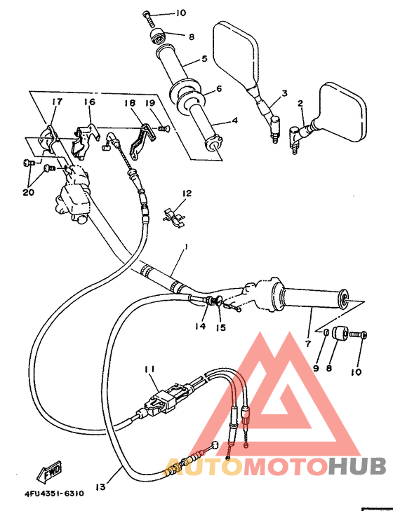 Steering handle. cable