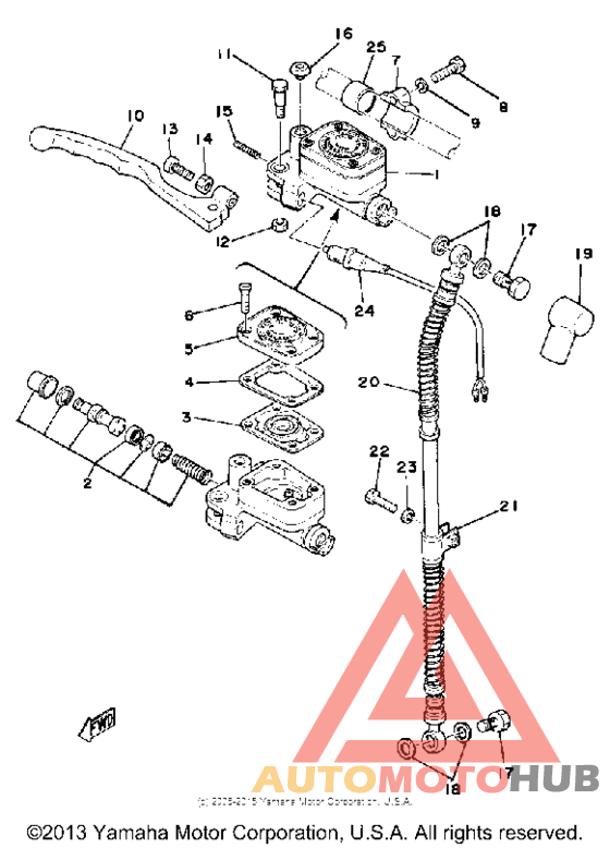 Front master cylinder - brake hose