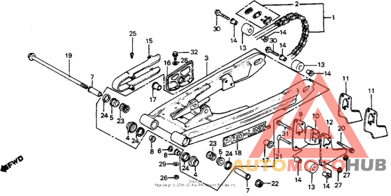 Swingarm + drive chain 81