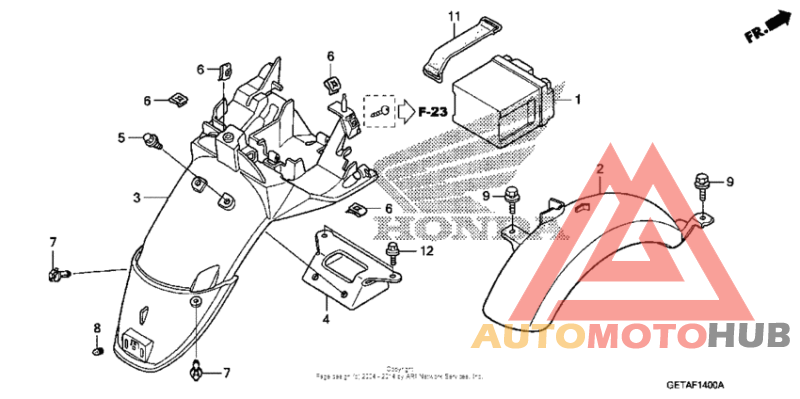 Rear fender + battery