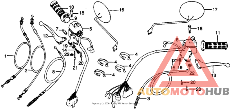 Cb400ti handle lever + switch + cable