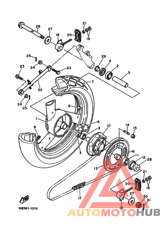 Rear wheel complete assy