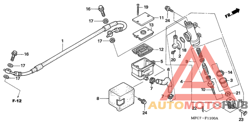 Rr. brake master cylinder