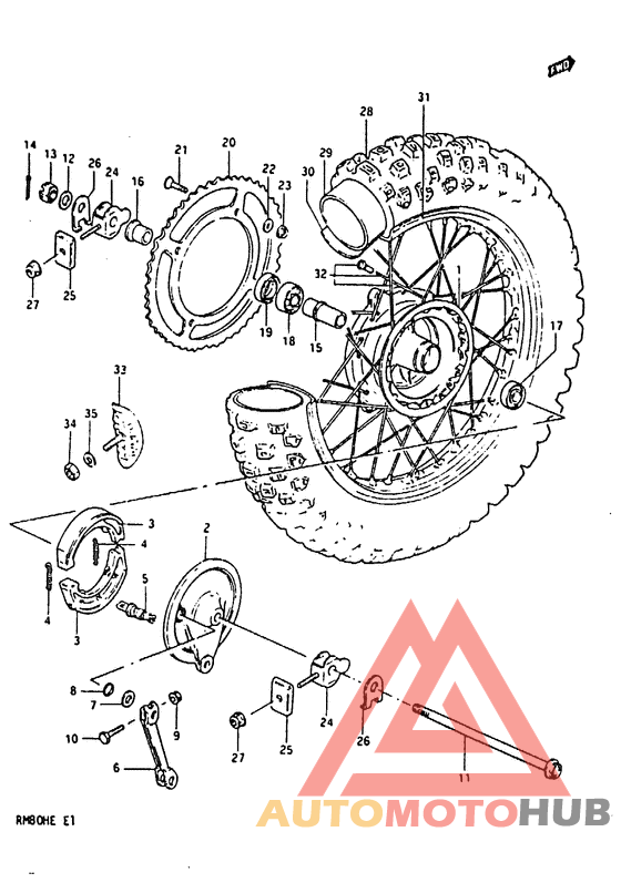 Rear wheel complete assy