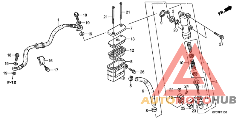 Rr. brake master cylinder