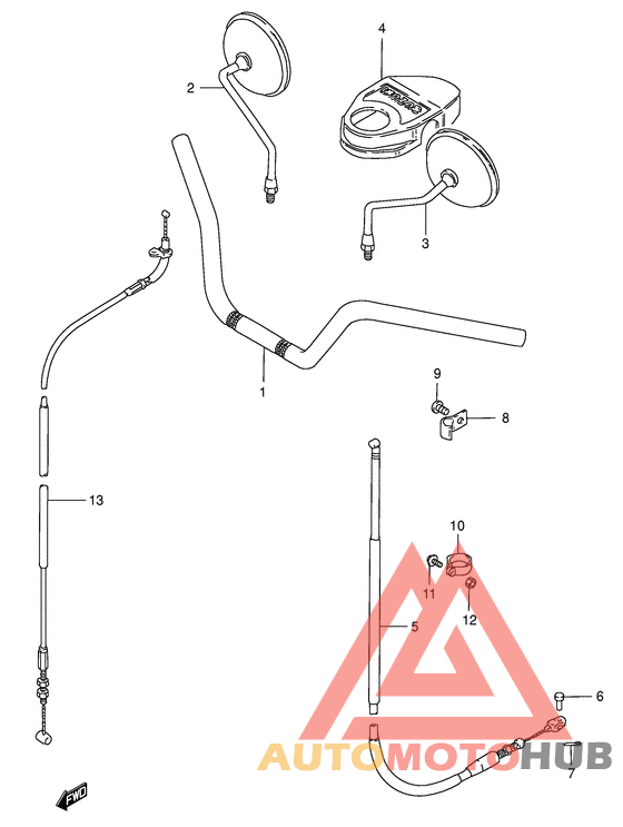 Handlebar - front cable
