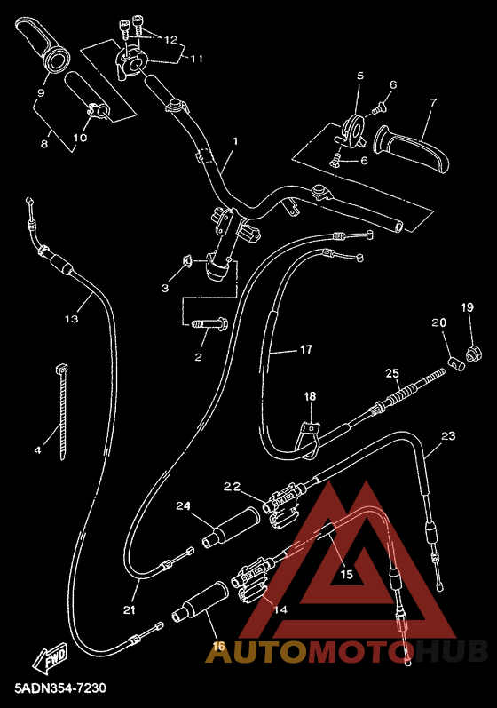 Steering handle. cable
