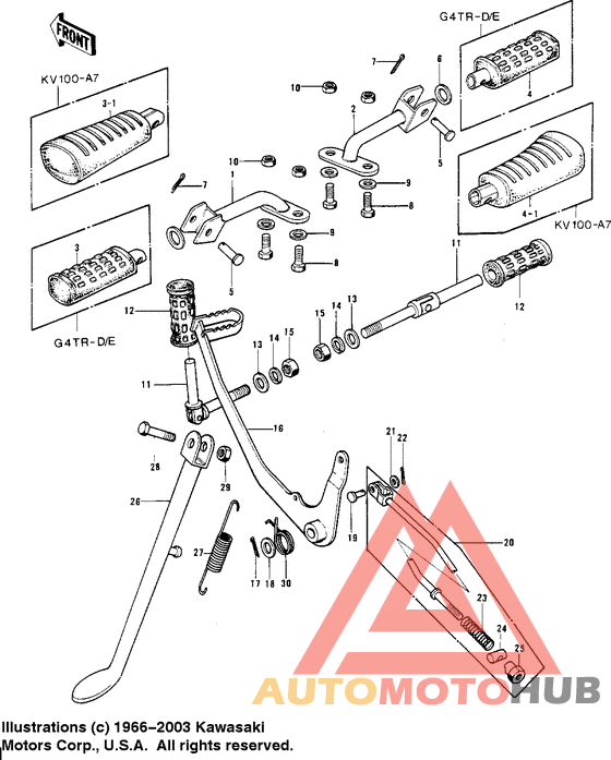 Footrests/stand/brake pedal