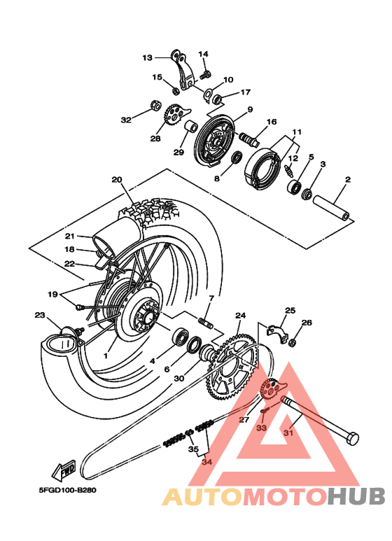Rear wheel complete assy