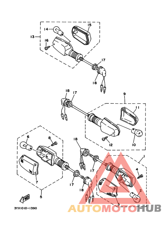 Rear flasher light assy