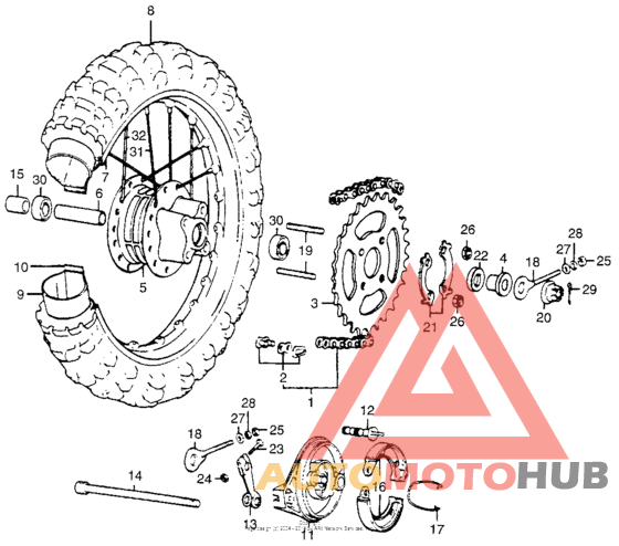 Rear wheel + drive chain