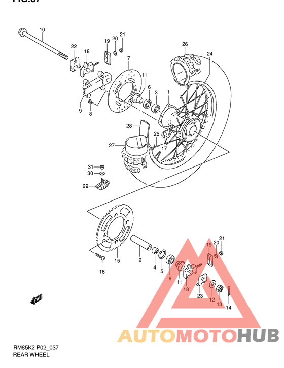 Rear wheel complete assy