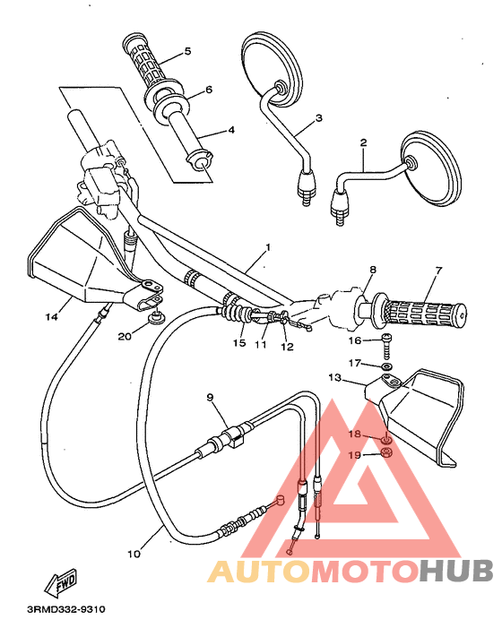 Steering handle. cable